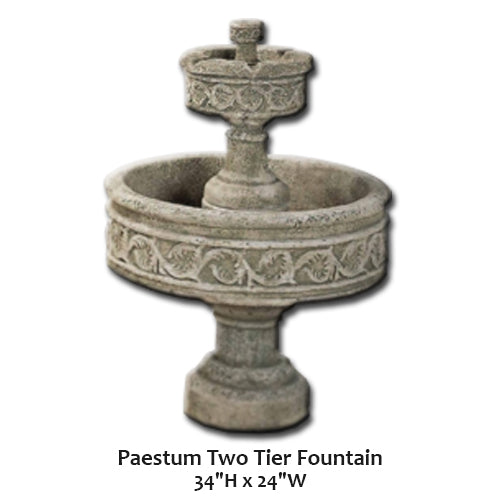 Giannini's Garden Ornaments Paestum Two Tier Fountain