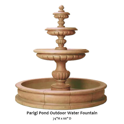 Giannini’s Garden Ornaments Parigi Pond Outdoor Water Fountain
