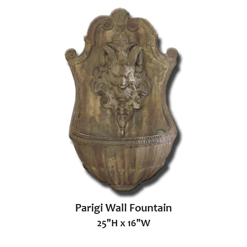 Giannini’s Garden Ornaments Parigi Wall Fountain