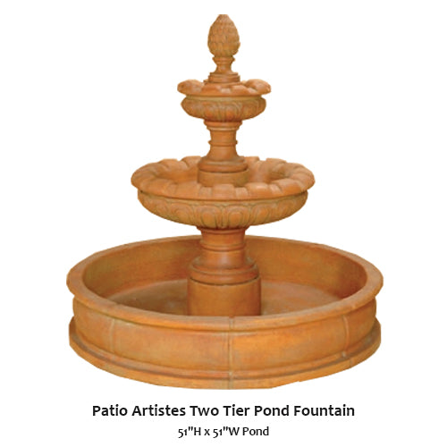 Giannini’s Garden Ornaments Patio Artistes Two Tier Pond Fountain