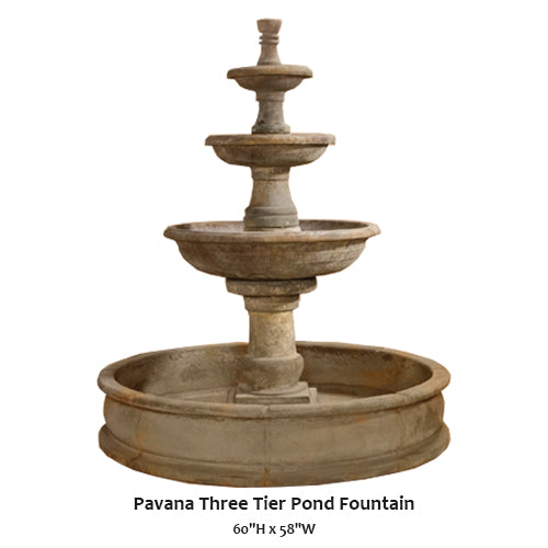 Giannini’s Garden Ornaments Pavana Three Tier Pond Fountain