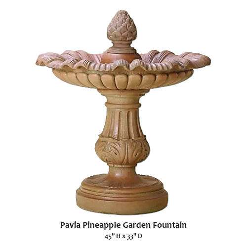 Giannini’s Garden Ornaments Pavia Pineapple Garden Fountain