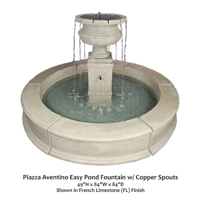 Giannini’s Garden Ornaments Piazza Aventino Easy Pond Fountain w/ Copper Spouts
