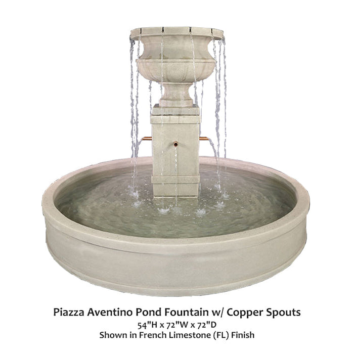 Giannini’s Garden Ornaments Piazza Aventino Pond Fountain w/ Copper Spouts