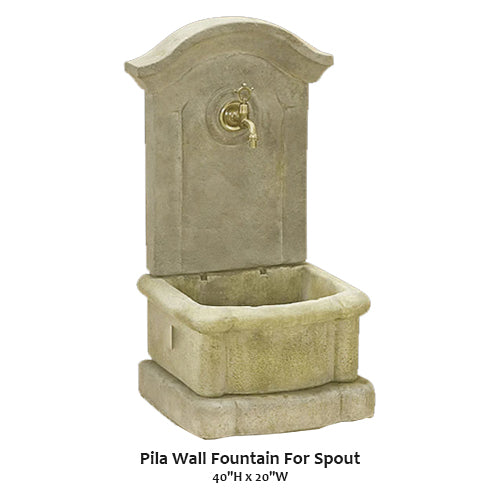 Giannini’s Garden Ornaments Pila Wall Fountain For Spout