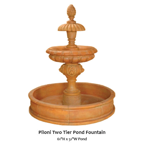 Giannini’s Garden Ornaments Piloni Two Tier Pond Fountain