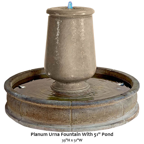 Giannini’s Garden Ornaments Planum Urna Fountain With 51" Pond