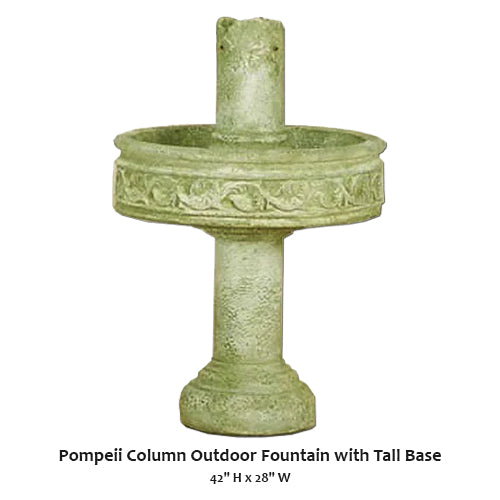 Giannini’s Garden Ornaments Pompeii Column Outdoor Fountain with Tall Base