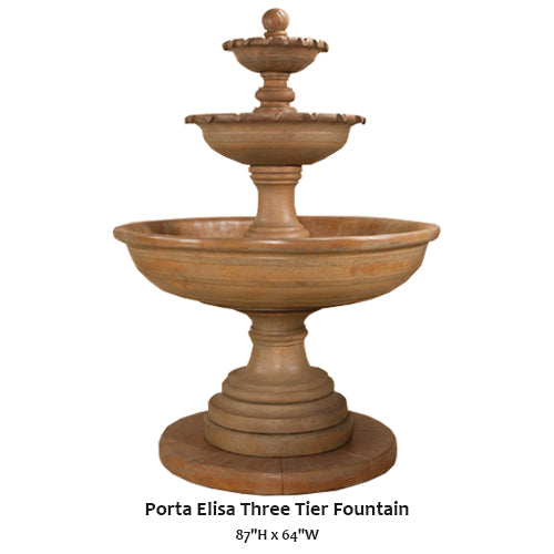Giannini’s Garden Ornaments Porta Elisa Three Tier Fountain