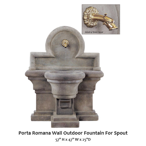 Giannini’s Garden Ornaments Porta Romana Wall Outdoor Fountain For Spout