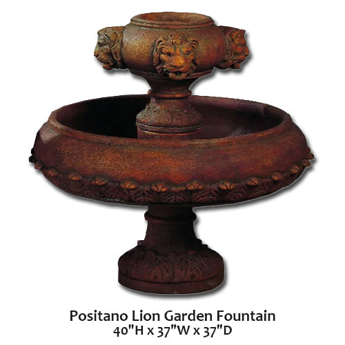 Giannini’s Garden Ornaments Positano Lion Garden Fountain
