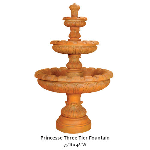 Giannini's Garden Ornaments Princesse Three Tier Fountain
