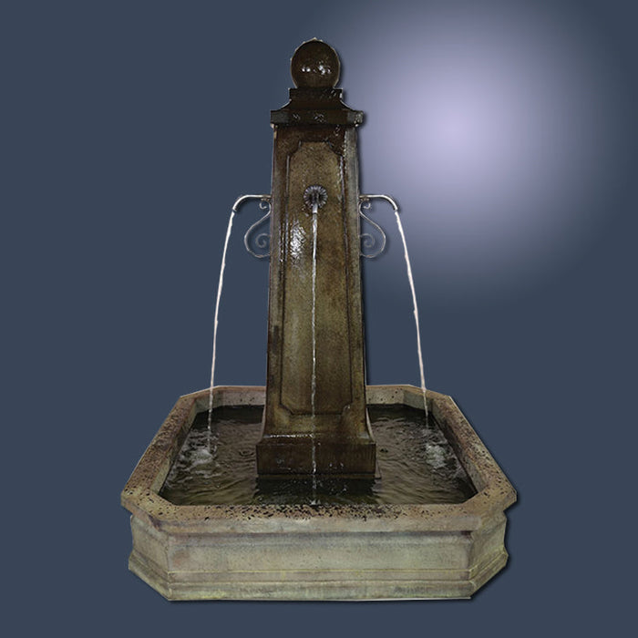 Giannini's Garden Ornaments Promenade Carre Pond Fountain for Rustic Spouts