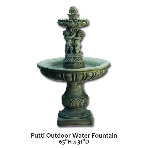 Giannini's Garden Ornaments Putti Outdoor Water Fountain