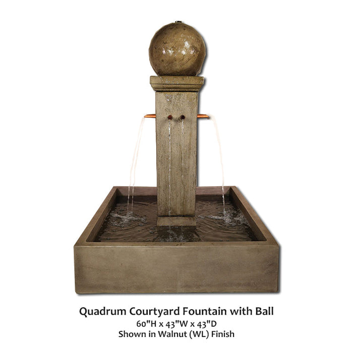 Giannini's Garden Ornaments Quadrum Courtyard Fountain with Ball