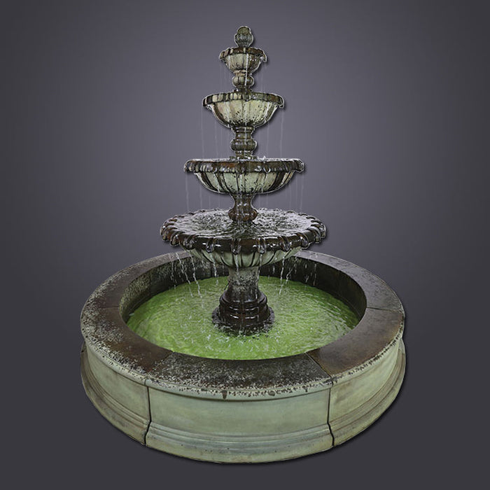 Giannini's Garden Ornaments Regal Chateau Four Tier Easy Pond Large Fountain