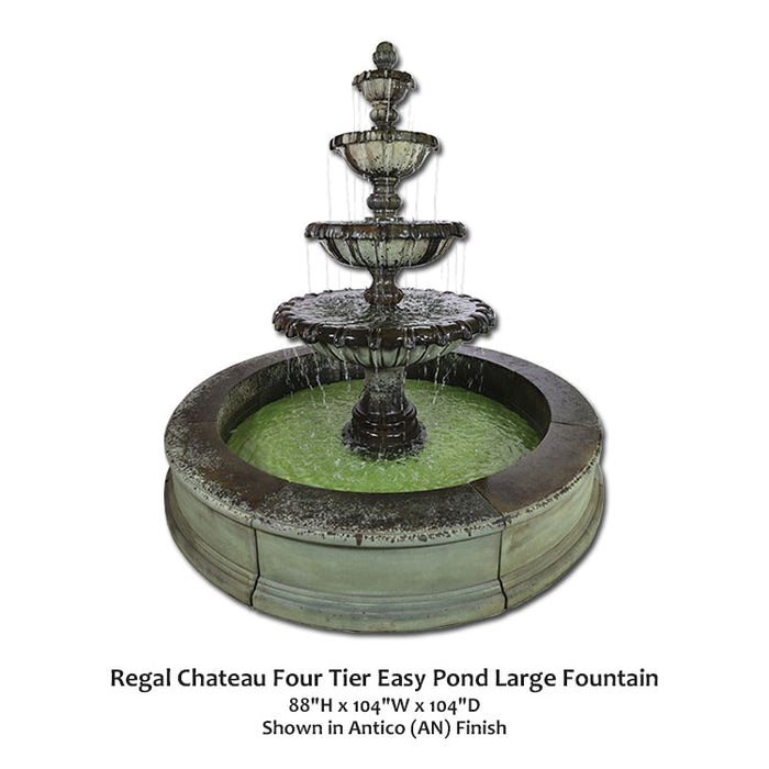 Giannini's Garden Ornaments Regal Chateau Four Tier Easy Pond Large Fountain