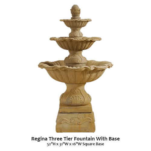 Giannini's Garden Ornaments Regina Three Tier Fountain With Base
