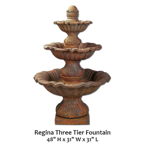 Giannini's Garden Ornaments Regina Three Tier Fountain