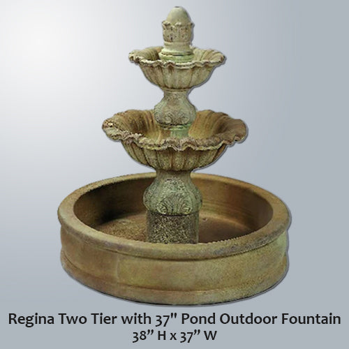 Giannini's Garden Ornaments Regina Two Tier with 37" Pond Outdoor Fountain