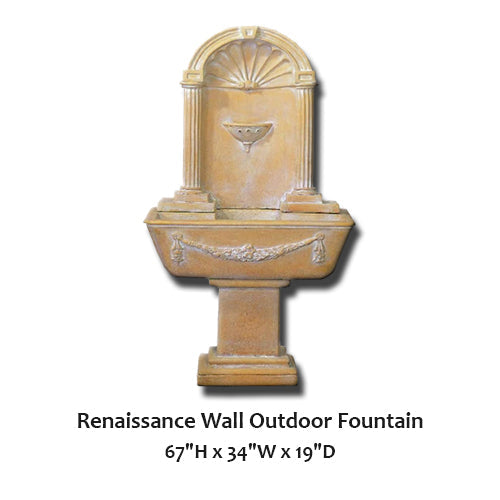 Giannini's Garden Ornaments Renaissance Wall Outdoor Fountain