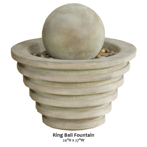 Giannini’s Garden Ornaments Ring Ball Fountain