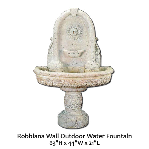 Giannini’s Garden Ornaments Robbiana Wall Outdoor Water Fountain