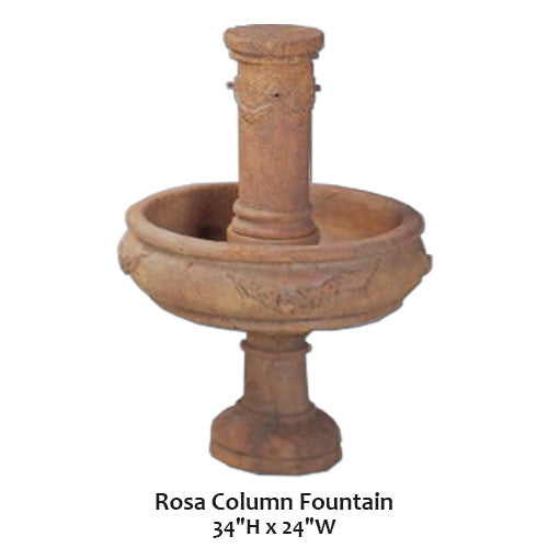 Giannini’s Garden Ornaments Rosa Column Fountain