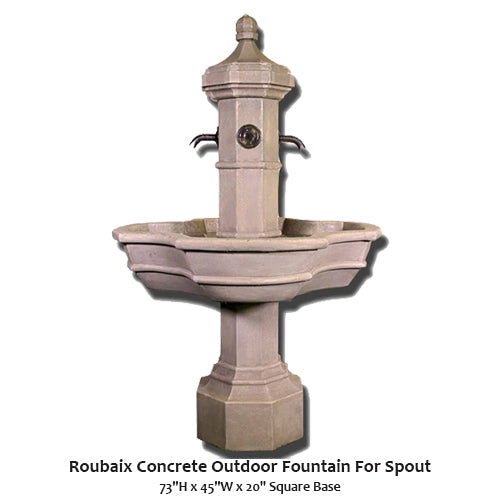 Giannini’s Garden Ornaments Roubaix Concrete Outdoor Fountain For Spouts