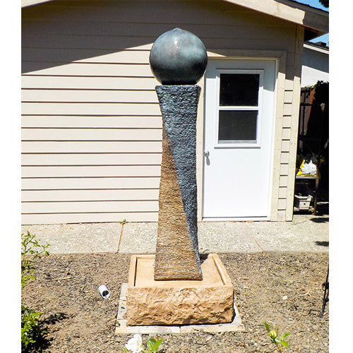 Giannini’s Garden Ornaments Rustic Twist Fountain With Ball