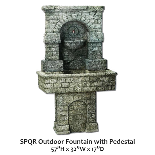 Giannini’s Garden Ornaments SPQR Outdoor Fountain with Pedestal