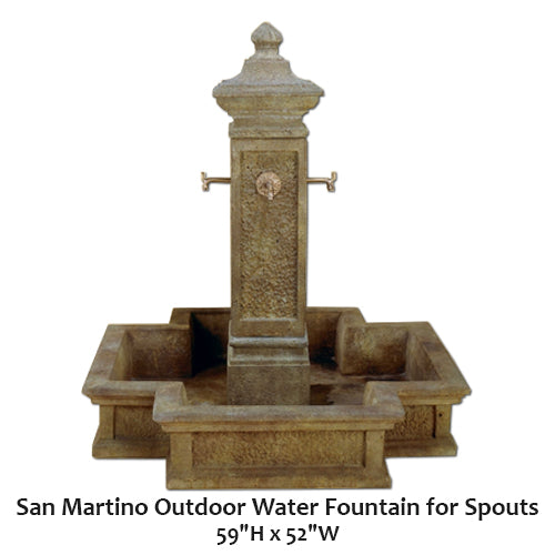 Giannini's Garden Ornaments San Martino Outdoor Water Fountain for Spouts