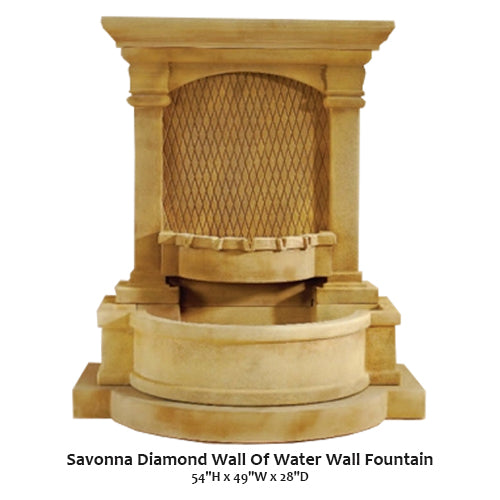 Giannini's Garden Ornaments Savonna Diamond Wall Of Water Wall Fountain