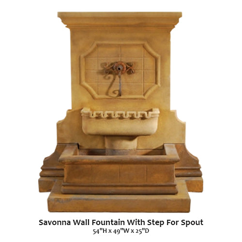 Giannini's Garden Ornaments Savonna Wall Fountain With Step For Spout