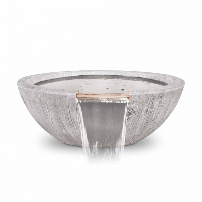 The Outdoor Plus Sedona Wood Grain Water Bowl in GFRC Concrete