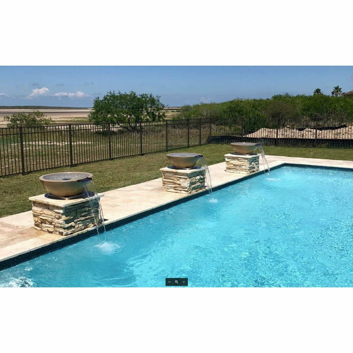 The Outdoor Plus Sedona Water Bowl in GFRC Concrete