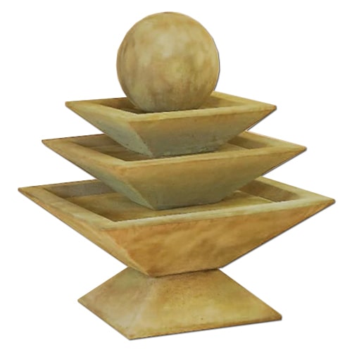Giannini's Garden Ornaments Shallow Three Tier Tapered Square Fountain