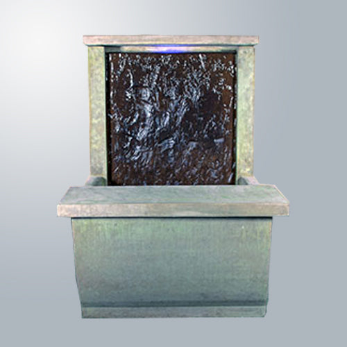 Giannini’s Garden Ornaments Slate Water Wall with Bench