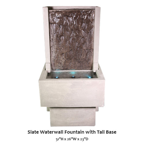 Giannini’s Garden Ornaments Slate Fountain with Tall Base