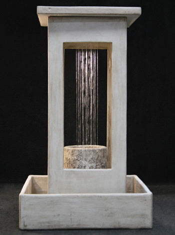 Al's Garden Art Smooth Center Rain Fountain with Column and Square Basin