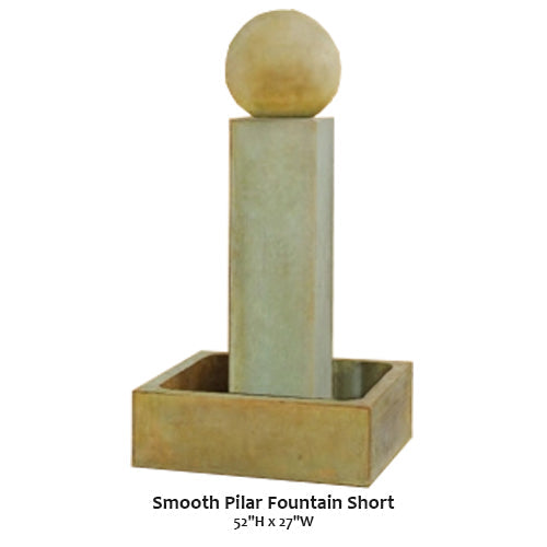 Giannini’s Garden Ornaments Smooth Pilar Fountain Short