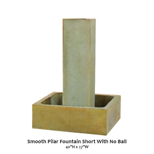 Giannini’s Garden Ornaments Smooth Pilar Fountain Short With No Ball