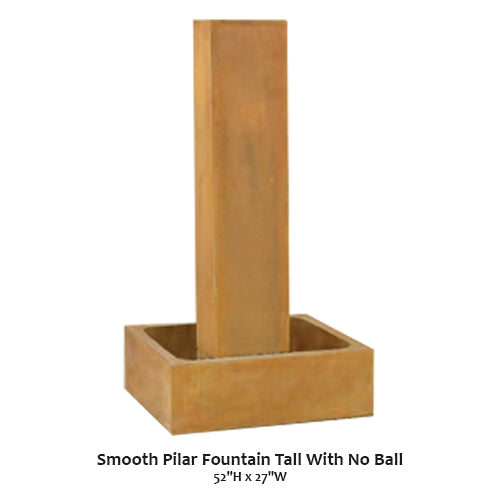 Giannini’s Garden Ornaments Smooth Pilar Fountain Tall With No Ball