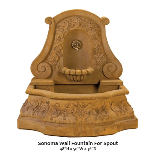Giannini’s Garden Ornaments Sonoma Wall Fountain For Spout