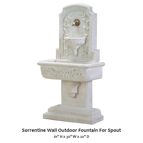 Giannini’s Garden Ornaments Sorrentine Wall Outdoor Fountain For Spout