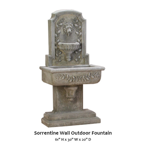 Giannini’s Garden Ornaments Sorrentine Wall Outdoor Fountain
