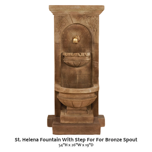 Giannini’s Garden Ornaments St. Helena Fountain With Step For For Bronze Spout