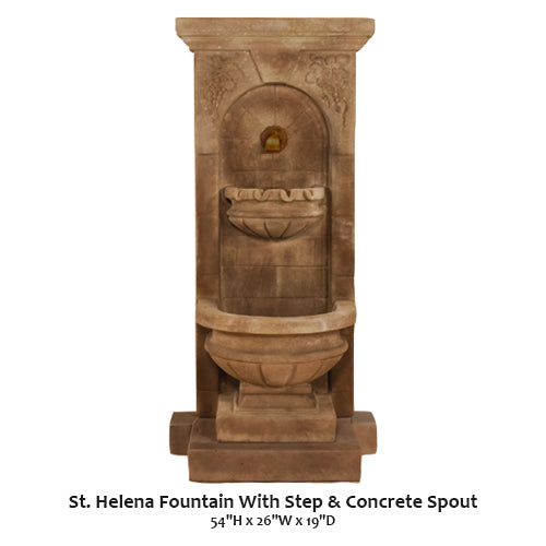 Giannini’s Garden Ornaments St. Helena Fountain With Step & Concrete Spout