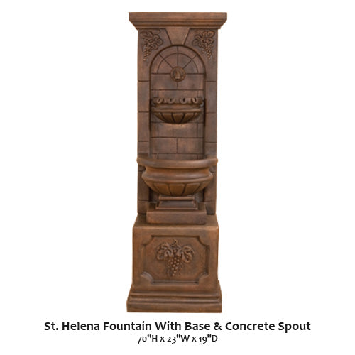 Giannini’s Garden Ornaments St. Helena Fountain With Base & Concrete Spout