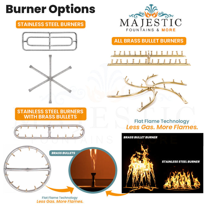 The Outdoor Plus 60" Square Olympian 4-Way Spill Fire & Water Bowl in Copper